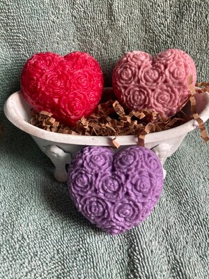 Valentine Soap Set  Heart Soap with Roses Hearts Mothers Day Bridal Shower Wedding Favor Kids Soaps  Decorative Soaps Valentines Guest Soap - image1